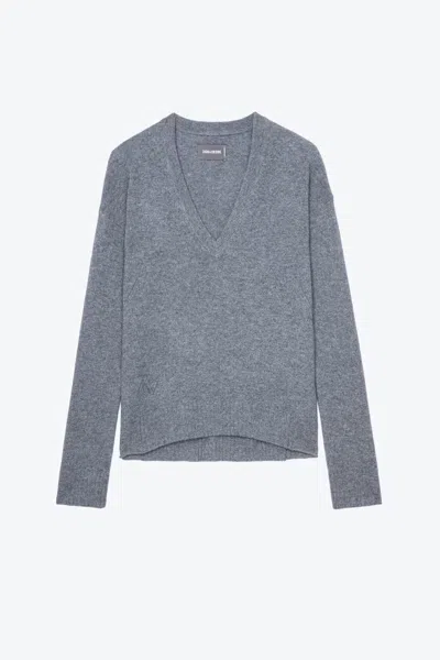 Shop Zadig & Voltaire Women's Vivi Ws Patch Sweater In Ardoise In Multi