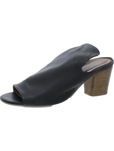 Shop Bueno Cari Womens Leather Open Toe Pumps In Black