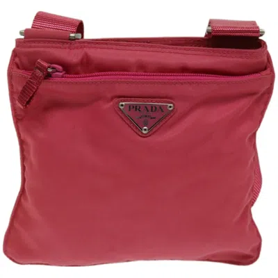 Shop Prada Tessuto Synthetic Shoulder Bag () In Pink