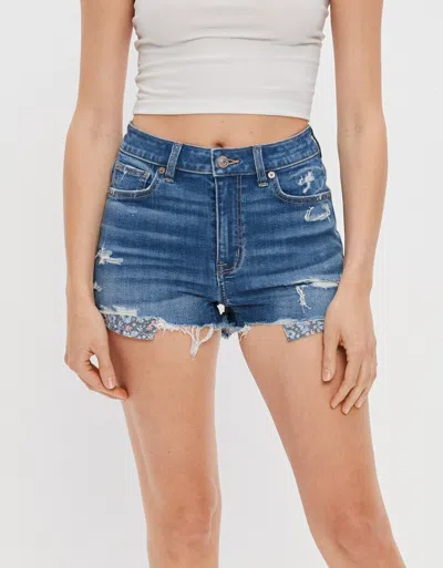 Shop American Eagle Outfitters Ae Ne(x)t Level Super High-waisted Denim Short Short In Multi