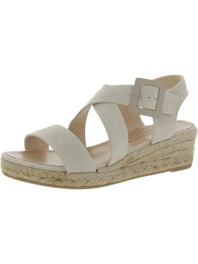 Shop Eric Michael Lago Womens Suede Espadrille Wedge Sandals In White