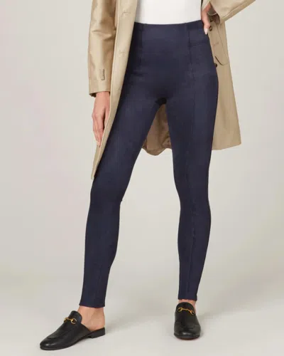 Shop Spanx Faux Suede Leggings In Classic Navy In Blue