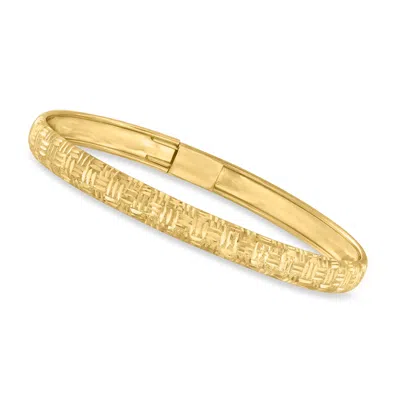 Shop Canaria Fine Jewelry Canaria 10kt Yellow Gold Basketweave-pattern Bangle Bracelet In Multi