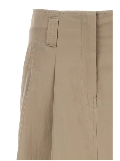 Shop Brunello Cucinelli Long Skirt Pences Skirts Beige