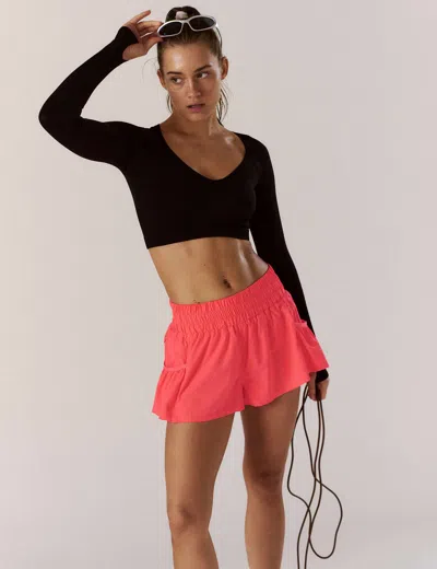 Shop Fp Movement Get Your Flirt On Shorts In Pink