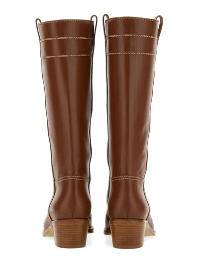 Shop Fay Leather Boot In Brown