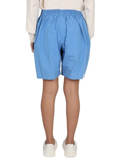 Shop Jil Sander Drawstring Shorts In Baby Blue