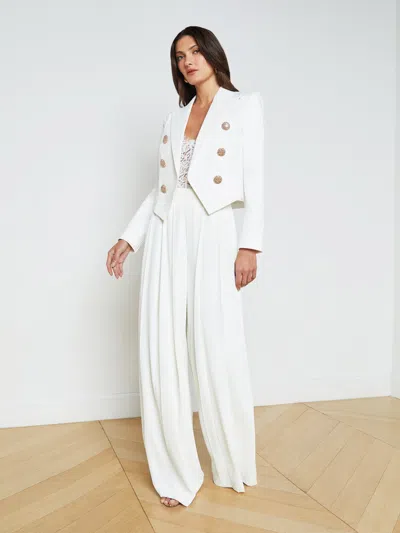 Shop L Agence Lila Open-front Blazer In White