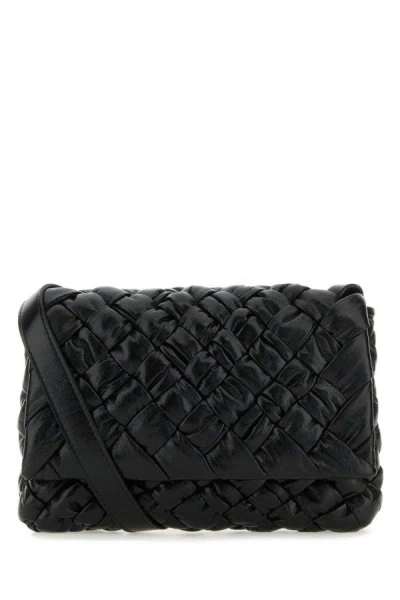 Shop Bottega Veneta Man Black Leather Crossbody Bag