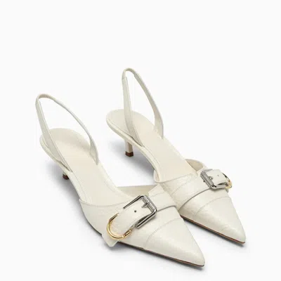 Shop Givenchy Low Voyou Ivory Leather Decollete Women In Gray