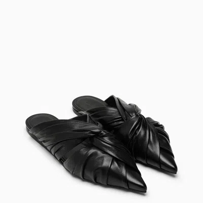 Shop Givenchy Twist Flat Mule In Black Leather Women