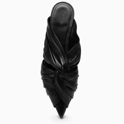 Shop Givenchy Twist Flat Mule In Black Leather Women