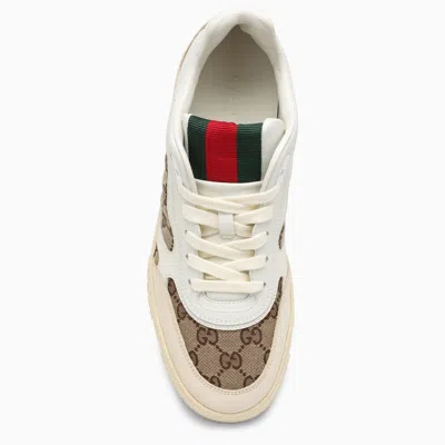 Shop Gucci Re-web Sneaker In Ivory/beige/ebony Gg Fabric Women In Cream