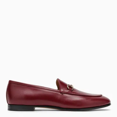 Shop Gucci Red Leather Jordaan Loafer Women