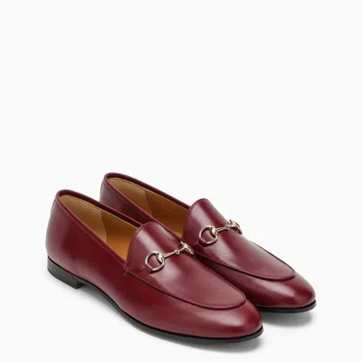 Shop Gucci Red Leather Jordaan Loafer Women