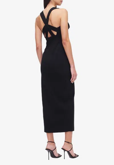 Rachel Gilbert Alaric Cutout Crepe Gown In Black