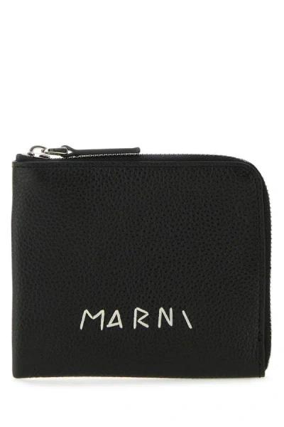 Shop Marni Man Black Leather Wallet