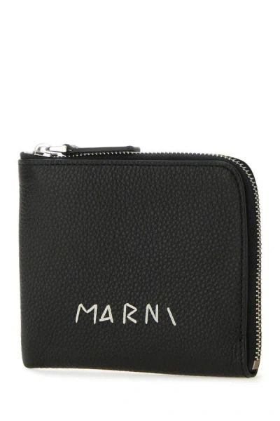 Shop Marni Man Black Leather Wallet
