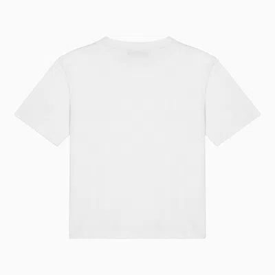 Shop Miu Miu White Cotton T-shirt With Logo Women In Multicolor