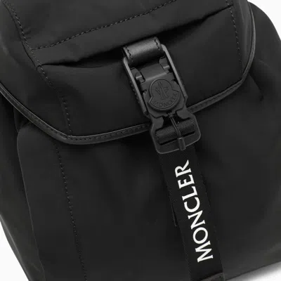 Shop Moncler Black Trick Backpack With Logo Women
