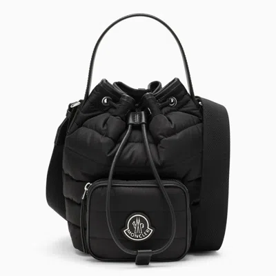 Shop Moncler Kilia Black Nylon Bucket Bag Women