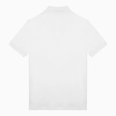 Shop Moncler White Cotton Polo Shirt With Logo Men