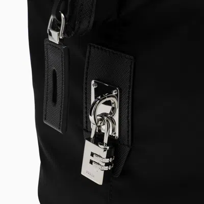 Shop Prada Black Re-nylon And Saffiano Duffle Bag Men