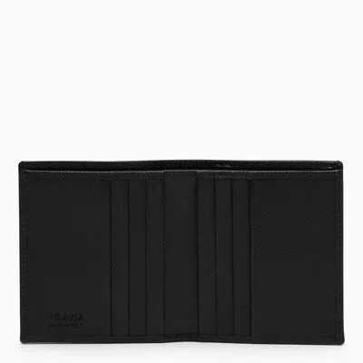 Shop Prada Black Wallet In Nylon E Saffiano Men
