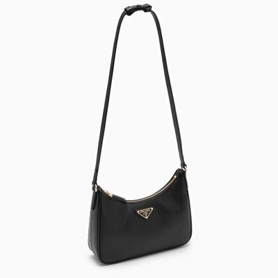 Shop Prada Re-edition Black Mini Bag In Saffiano Women