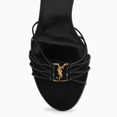 Shop Saint Laurent Babylone Black Leather Sandal With Laces Women