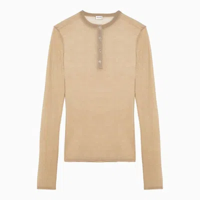 Shop Saint Laurent Beige Hanley Sweater In Wool Blend Women In Cream