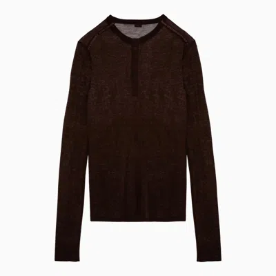 Shop Saint Laurent Brown Hanley Sweater In Wool Blend Women