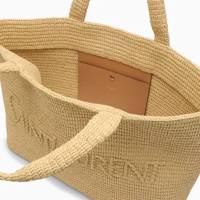 Saint Laurent Raffia Tote Bag With Logo Women In Pink