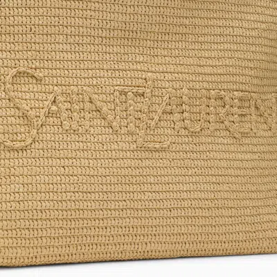 Shop Saint Laurent Raffia Tote Bag With Logo Women In Pink