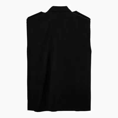 Shop Saint Laurent Saharienne Black Sleeveless Shirt Men