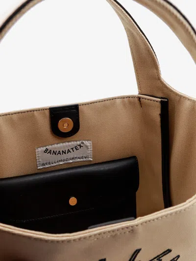 Shop Stella Mccartney Woman Logo Woman Beige Shoulder Bags In Cream