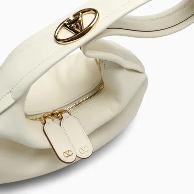 Shop Valentino Garavani Small Go-hobo Bag In Ivory Leather Women In White