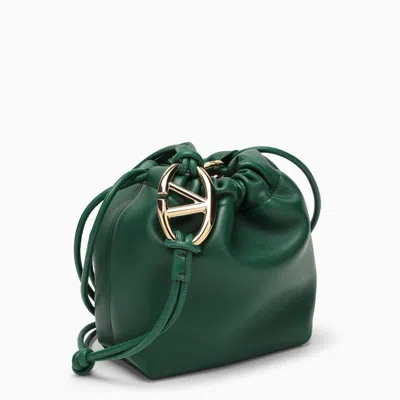 Shop Valentino Garavani Vlogo Pouf Amazon Green Mini Bucket Bag Women