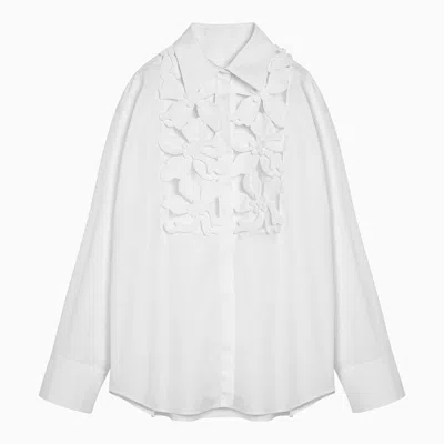 Shop Valentino White Cotton Shirt With Embroidery Women