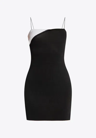 Shop Jacquemus Aro Folded Mini Dress In Black