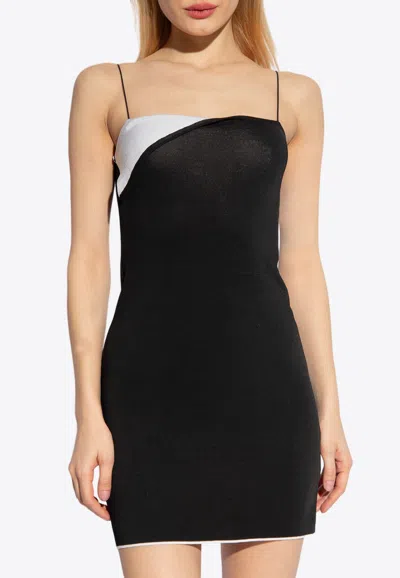 Shop Jacquemus Aro Folded Mini Dress In Black