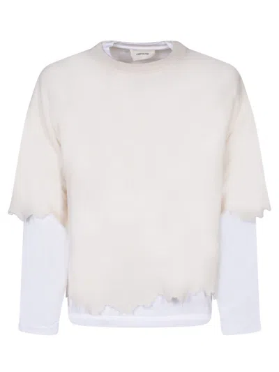 Atomo Factory Layered Raw-cut Jumper In White