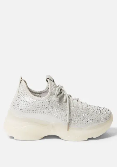 Bebe Leyla Sneakers In Silver Fabric