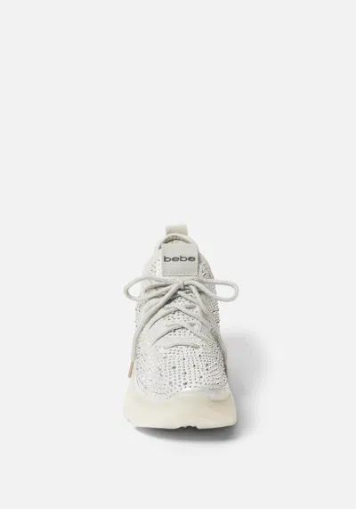 Bebe Leyla Sneakers In Silver Fabric