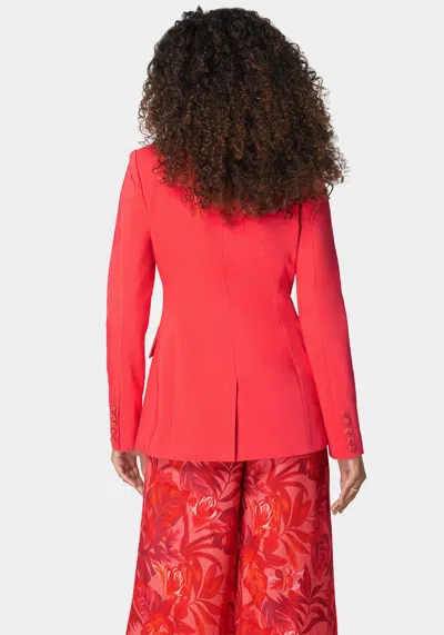 Bebe Double Breasted Strong Shoulder Jacket In Hibiscus