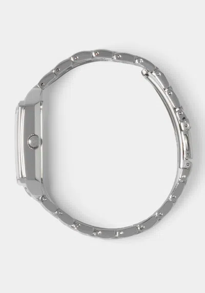 Shop Bebe Silver Link Rectangle Bracelet Diamond Dial Watch