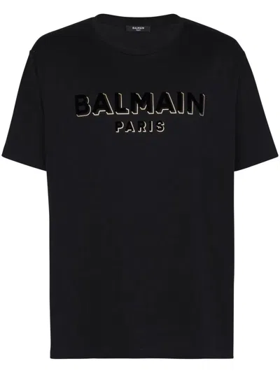 Shop Balmain T-shirt With Application In Black
