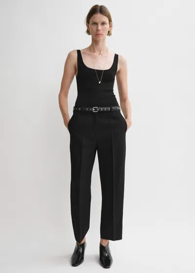 Totême Compact Knit Tank Black In Black