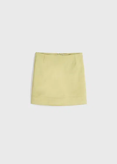 Totême Contrast Satin Mini Skirt Melon In Melon
