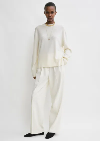 Shop Totême Crew-neck Cashmere Knit Meringue